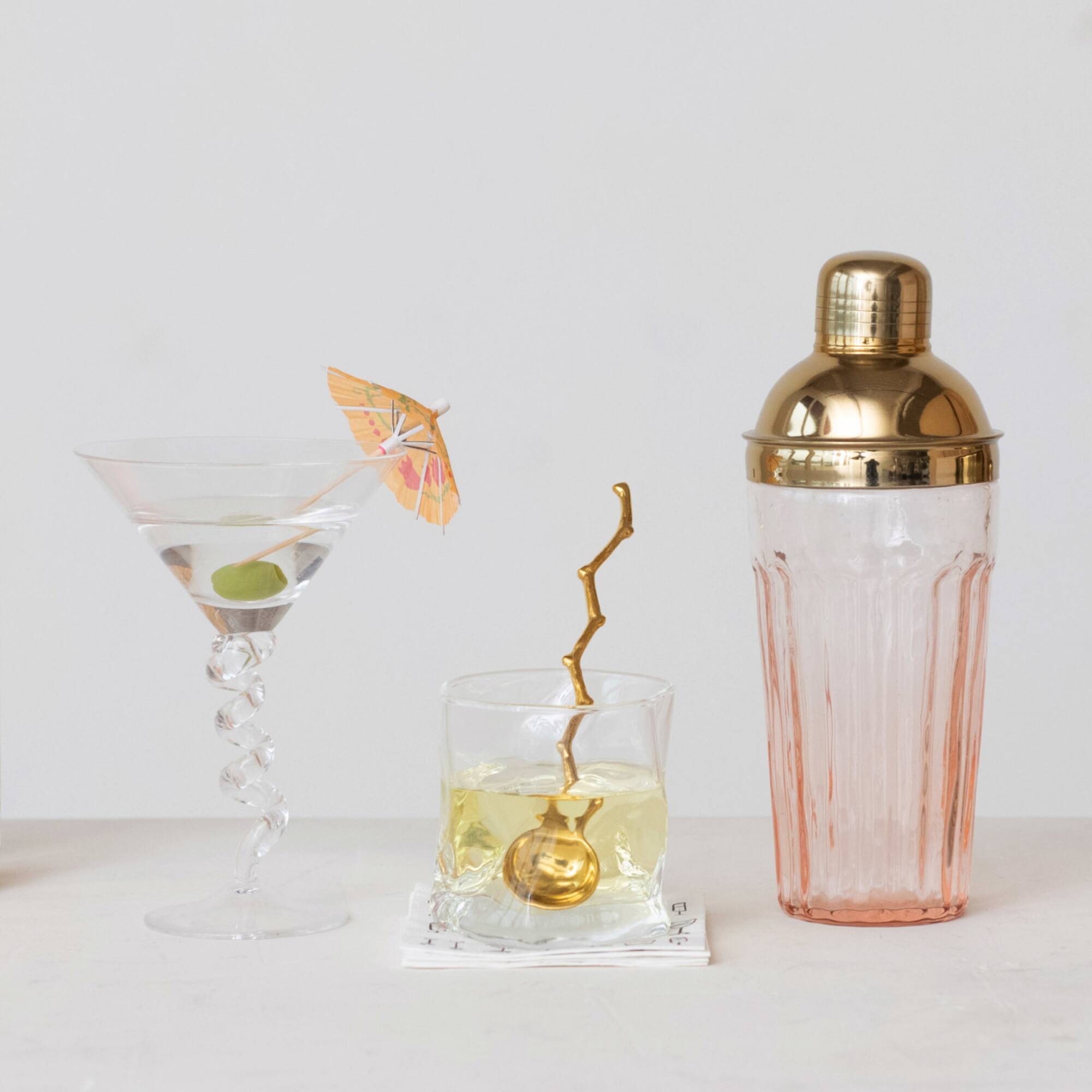 Hello Honey® 6oz. Clear Twisted Stem Martini Glasses, 6ct.